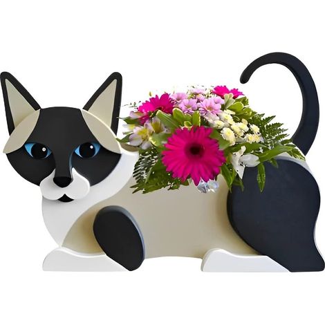 1 Pot de fleurs chien Divers accessoire de portail, design graffiti doré, extérieur, pour jardin ou balcon, cadeau anniversaire (1/5)
