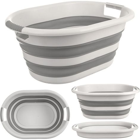 Cesto portabiancheria, contenitore da bagno, ciotola pieghevole in silicone, Kamper 38 L (1/5)
