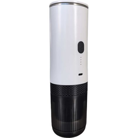 Cafetière nomade 2 en 1 broyeur café et capsules chauffante sans fil 20 bars rechargeable blanche maison plein air voyage bureau (1/4)