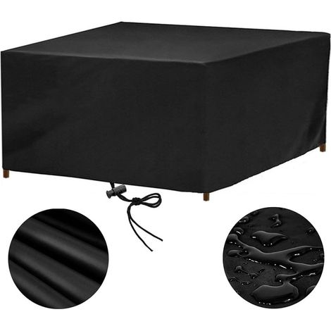 Housse Table de Jardin 110x70x100cm Imperméable - Protection Salon Extérieur, Bâche Mobilier, Noir (1/5)