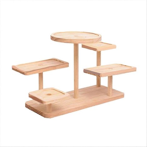 Erhöhter Tischaufsteller, Holzregal für Puppen, Blumentöpfe, Desserts, Cupcakes, Partys (1/5)