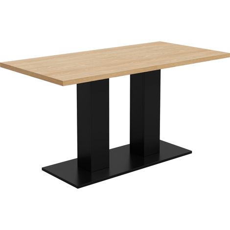Mesa de comedor extensible rectangular 140/180x70 cm de MDF color natural para 6-8 personas MODENUIT (1/5)