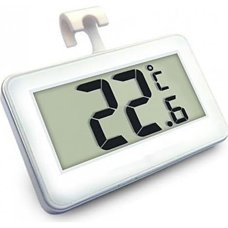 Thermomètre de réfrigérateur à affichage numérique, thermomètre électronique de haute précision avec support, adapté aux réfrigérateurs, blanc (1/4)