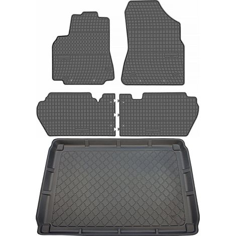 Citroen Berlingo II Kombivan ab 2008–08.2018 SET – Gummi-Automatten + Kofferraummatte