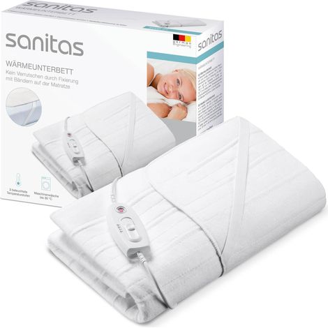 Sanitas SWB 21 Scaldaletto in morbido pile, con pratiche cinghie di fissaggio, sistema di sicurezza, 3 livelli di temperatura, lavabile in lavatrice, con 150 x 80 cm adatto per materassi standard (1/5)