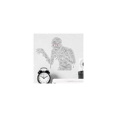 3D-Halloween-Wandaufkleber, Halloween-Mumien-Wandaufkleber, abnehmbare und gruselige Halloween-Wanddekorationen fürs Schlafzimmer, Halloween-Fensteraufkleber – Crezuo