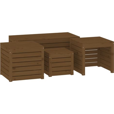 Maison Exclusive - Set Cassette da Giardino 4 pz ambra in Legno Massello di Pino