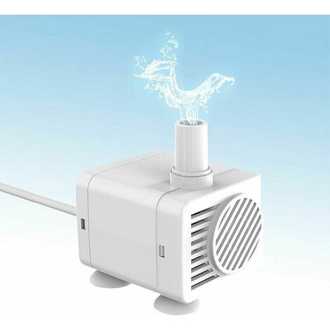 Pompe immergée pour fontaine à boire animaux, chat et chien, pièce de rechange silencieuse, moteur submersible, adaptée aux abreuvoirs automatiques, filtration efficace, remplacement facile. (1/4)