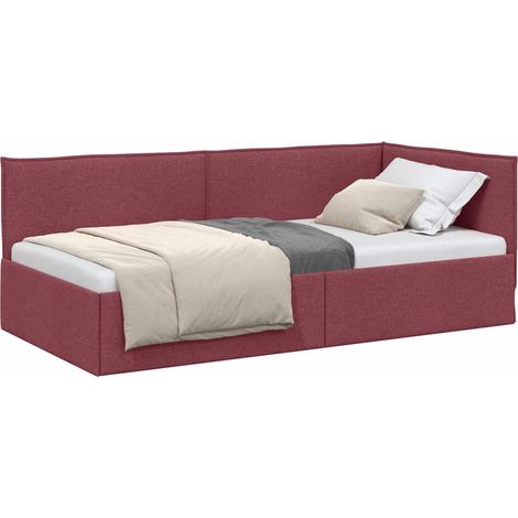 Maison Exclusive - Cornice del letto ad angolo Rosso Vino 100 x 200 cm Tessuto