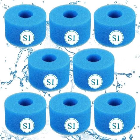 Type S1 Éponge Filtrante de Piscine en Mousse Filtre pour Intex Type S1 pour Piscine.Cartouche filtrante réutilisable pour Bain à remous (8 pièces) (1/5)