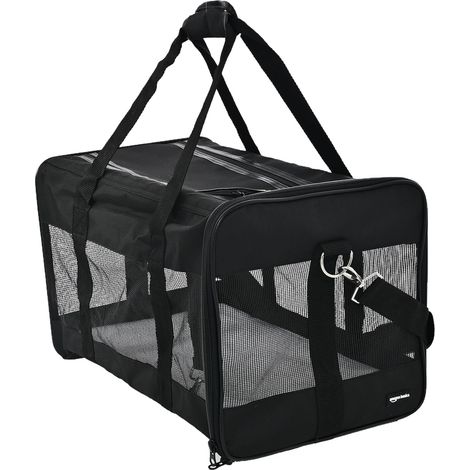 Sac de Transport à Parois Souples pour Animal Chien de Compagnie Noir Größe 42 x 24 x H 25 cm (1/4)