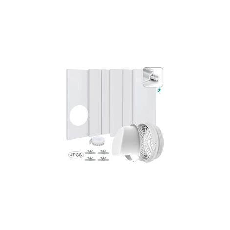 Kit d'évent de fenêtre de climatiseur - pour Tuyau d'évacuation de 13cm et 15cm, pour fenêtre Verticale et Horizontale de 43-140cm, Adaptateur de Tuyau d'évent de climatiseur (1/5)