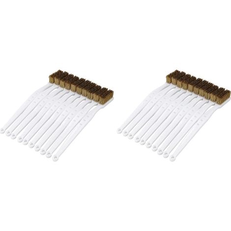 20 Pcs 6.9 Pouce Longueur Plastique Blanc Poignee Laiton Bristle Brosse Metallique (1/5)