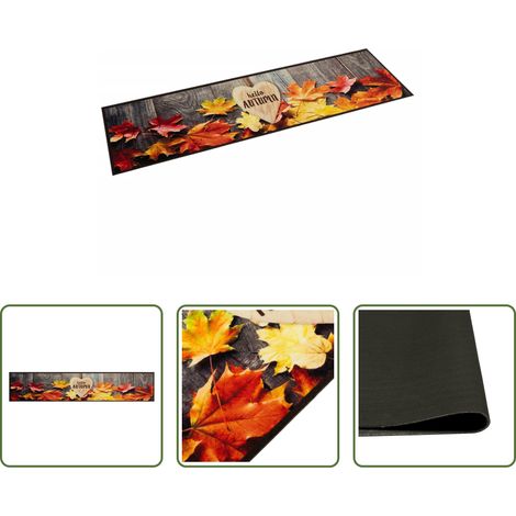 vidaXL Waschbar - Küchenteppich Waschbar Herbst 60x300 cm Samt (1/5)
