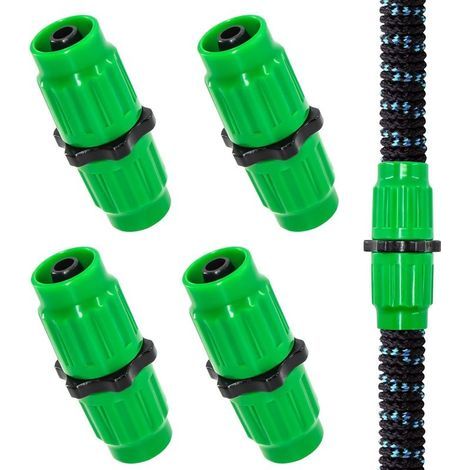 Kit de réparation de tuyaux d'arrosage extensibles, 4 ensembles, connecteurs males et femelles à double canal, compatibles avec les tuyaux de poche (1/5)
