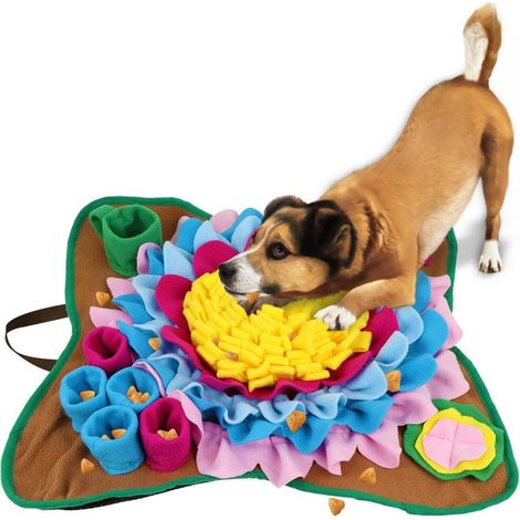 Tapis de détection de odeurs pour chien -Jouets interactifs à ventouses -Encourager les capacités de recherche naturelle - brun (1/5)