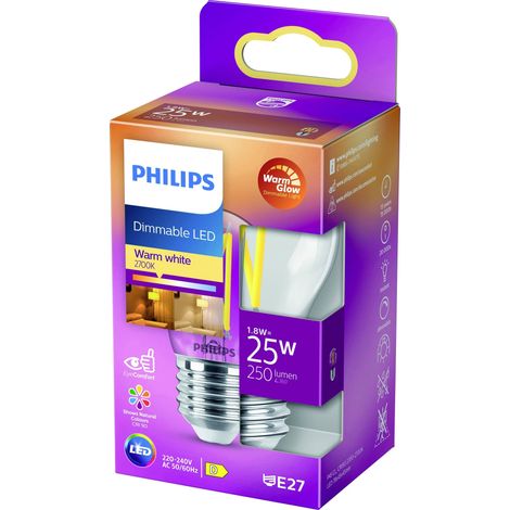Philips LED 871951432419000 LED CEE D (A - G) E27 forme de goutte 2.5 W = 25 W blanc chaud (Ø x L) 45 mm x 78 mm 1 pc(s) W183422 (1/4)
