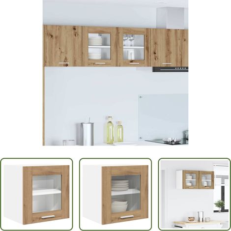 vidaXL Meuble suspendu - Armoire suspendue avec stockage Chêne artisanal 40 x 31 x 40 cm (1/5)