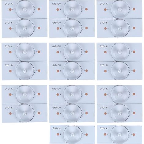 Plaque de fibre de verre avec LED SMD 3V et diffuseur pour écran TV - Pack de 20 (1/5)