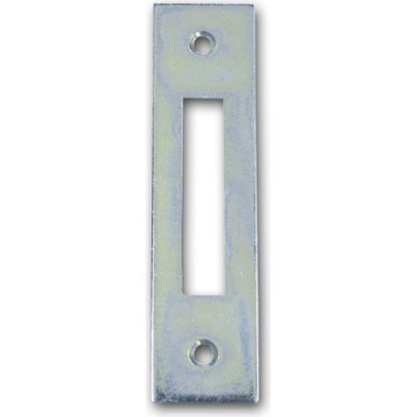 Riegelschließblech eckig, 107 x 27 x 2 mm, Stahl verzinkt silberfärbig, 1 Stück Beschläge Schlösser (1/2)