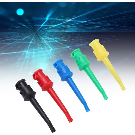 J.30007 geschweißter Prüfhaken, Nylon/Kupfer Schnellprüfclip, Einzelprüfhaken, rot/schwarz/gelb/blau/grün, 2 Sets werden zusammen verkauft. (1/5)