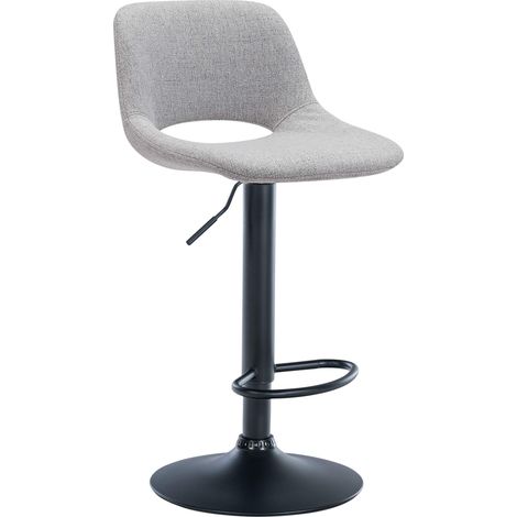 Sgabello da bar in tessuto Camden grigio chiaro Metallo nero opaco
