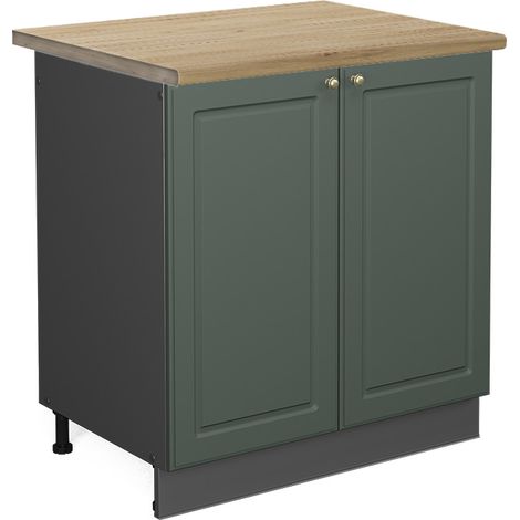 Armario bajo para fregadero Fame-Line, Verde dorado Casa de campo, 80 cm , ET Roble, Vicco