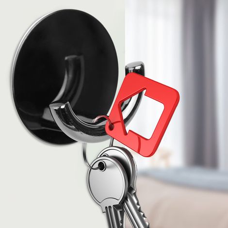 Porte-serviette adhésif en acier inoxydable et alliage de zinc noir pour porte mur cuisine salle de bain (1/5)