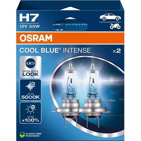 BOMBILLAS H7 OSRAM AZUL FRÍO BLANCO INTENSO ASPECTO (1/5)