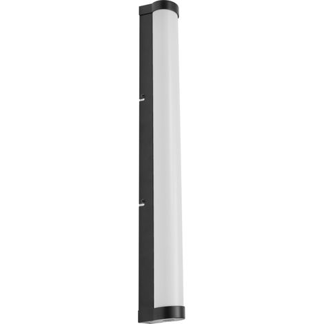 OSRAM Applique/luminaire LED de miroir ORBIS Tube, verre dépoli/noir, 12 W 1100 lm 3000/4000 K gradable par interrupteur mural, 60 cm de diam., protection IP44 (corps étrangers/projections d’eau)