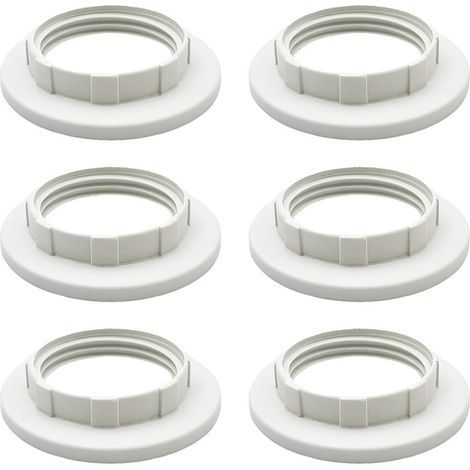 Anneau Réducteur pour Abat jour E14 à 6 Pièces Plastique Anneau Adaptateur pour Lumière Blanche de Remplacement pour Abat jour E14 pour 43 mm 28 4 mm (1/4)