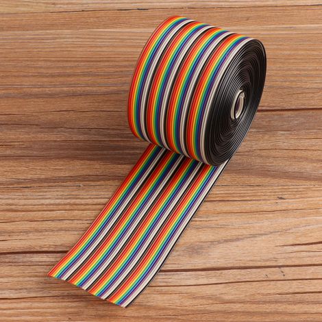 Buntes Flachbandkabel mit 1,27 mm Rastermaß, 40-adrig, Regenbogenfarben, Leiterbreite 5,08 cm (3 Meter) (1/5)