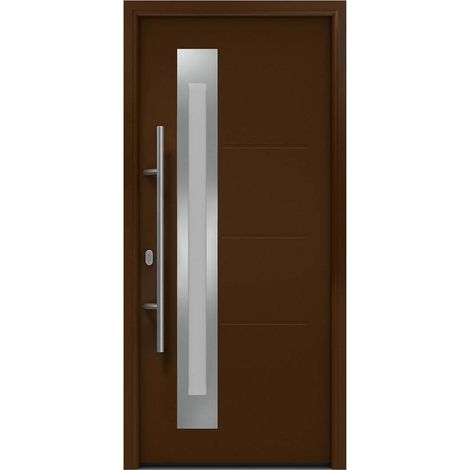 Hörmann Ecostar Haustür "ISOPRO IP 780S", terrabraun (RAL 8028), 110 x 210 cm (B x H), DIN Links