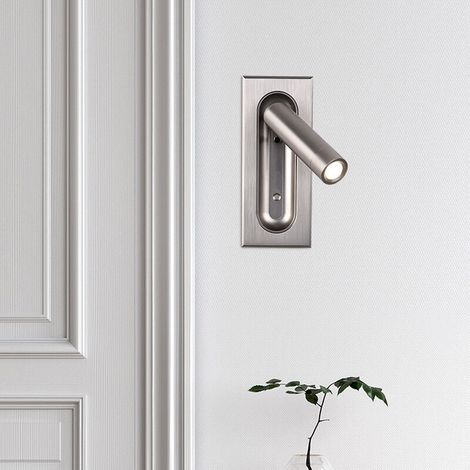 royaluxe -Liseuse avec interrupteur caché projet d'hôtel applique murale encastrée Liseuse de chevet LED 3W lumière chaude 3000K B (1/4)