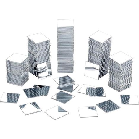 100 pièces Mini Miroirs, 2,5 × 2,5 cm, Carreaux de Miroir Autocollants en Acrylique, Mosaïque de Miroirs Carrés Adhésifs pour Décoration DIY de Mur, Salle de Bain, Cuisine, Artisanat, Table (1/5)