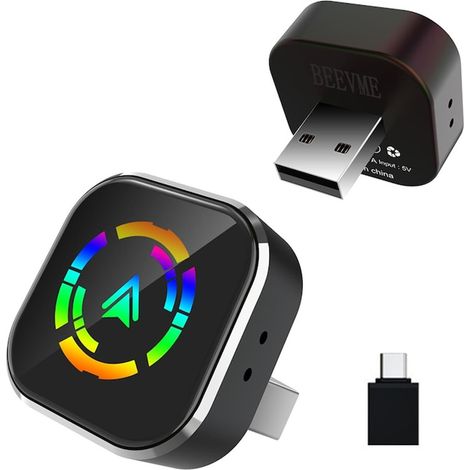Adaptateur CarPlay sans fil 2-en-1 très populaire, boîtier d'interconnexion intelligent pour voiture, boîtier Android Auto CarPlay (1/5)