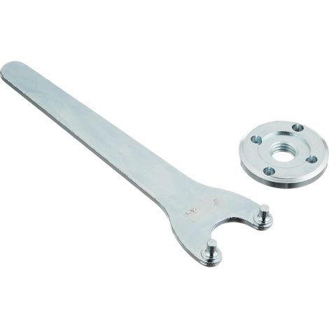 wolfcraft Set di chiavi per dadi a flangia per smerigliatrice angolare, diritte, 2 pz. I 2457000 I Per serrare dischi da taglio, sgrossatura e smerigliatura