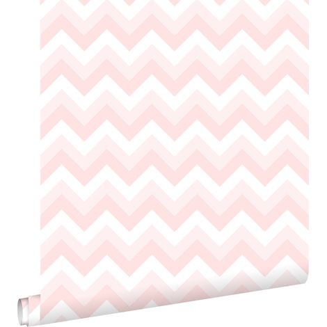 papier peint chevrons rose clair et blanc - ESTAhome (1/5)
