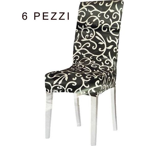 TRADE SHOP - Set 2 Pz Coprisedia Copertura Spalliera Elasticizzati Con Ghirigori Vari Colori - (1/3)