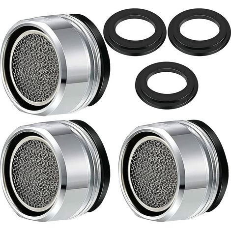 Mousseur Robinet M24, 3 pièces Filtre à Robinet d'économie d'eau Accessoires robinet Diffuseur Filtre de Robinet avec Joint d'étanchéité Pour Cuisine et Salle de Bain-- (1/5)