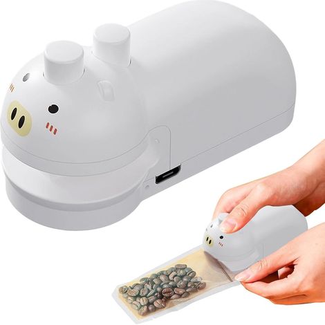 Scelleuse magnétique portable pour sacs thermiques, scelleuse manuelle au design ludique, scelleuse de sacs compacte pour le rangement en cuisine, l'emballage de collations et les voyages. (1/5)