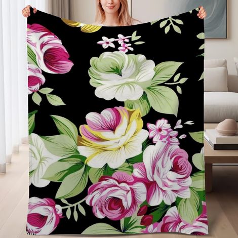 Couverture de lit en polaire, douce et chaude en microfibre printemps-été, décoration de chambre à coucher, cadeau pour femmes et hommes, 6080 pouces (1/4)