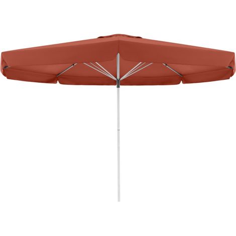 Doppler Sonnenschirm / Großschirm "Telestar 500", Ø 500 cm, mit Volant, mit Windventil, terracotta, Bezug 100% Polyester, Gestell aus Aluminium, 25 kg (1/5)