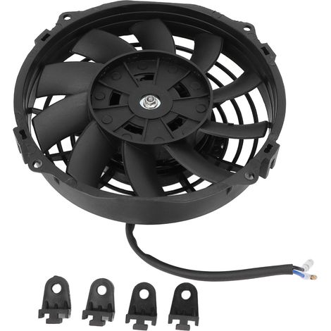 GARRYFIZH ‌Ventilateur de Refroidissement Radiateur Électrique Universel 7 Pouces Noir 10 Pales Mince Pousser/Tirer DC 12V pour Voitures - Haute Performance‌