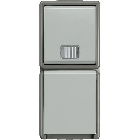 Siemens DELTA fläche IP44 AP Combinazione di pulsante e presa SCHUKO, verticale, 5TD4811