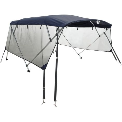 Maison Exclusive - Bimini Prua con Pareti Laterali Rete 4Arc243x(200-213)x137cm (1/5)