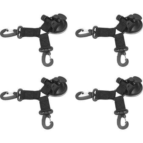 4 Ancres à Ventouse Puissantes pour Tentes de Camping, Crochets Double Tête pour Fixation Extérieure Polyvalente