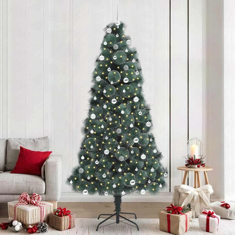 vidaXL Árbol de Navidad artificial preiluminado con juego de bolas PET (1/5)