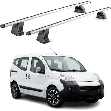 OMAC Barres de toit transversales en aluminium pour Citroen Nemo 2007-2017 – TÜV / DIN 75302:2019 – Antivol inclus – Charge max 75 kg – 2 barres – Gris (1/5)