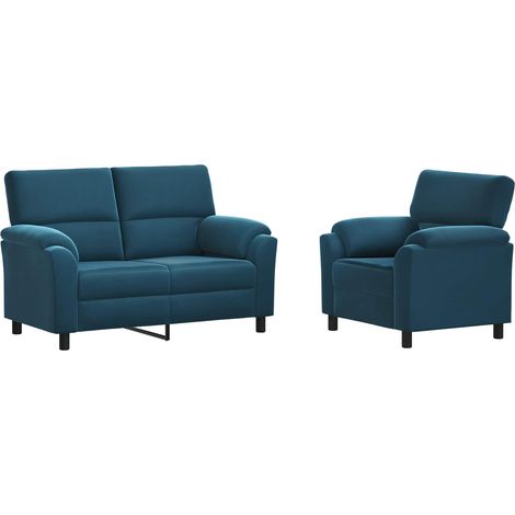 Sofa-Set 2 pcs Blau Samt vidaXL (1/5)